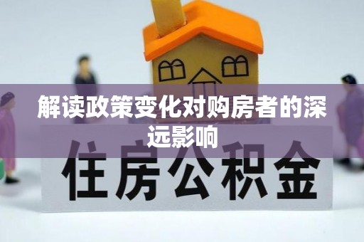 洞口解读政策变化对购房者的深远影响