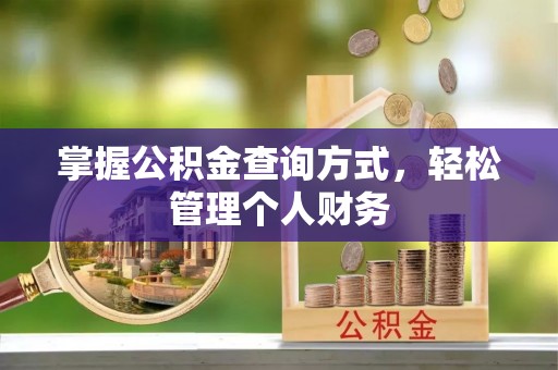 洞口掌握公积金查询方式，轻松管理个人财务