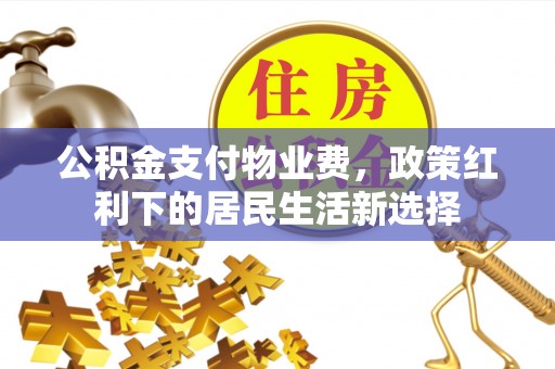 洞口公积金支付物业费，政策红利下的居民生活新选择